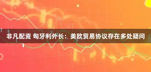 非凡配资 匈牙利外长：美欧贸易协议存在多处疑问